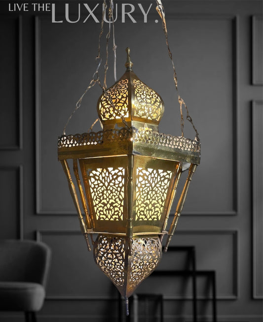 antique handmade brass Arabic lantern
